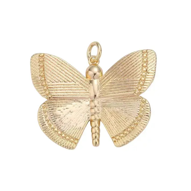 Textured Butterfly Charm Pendant
