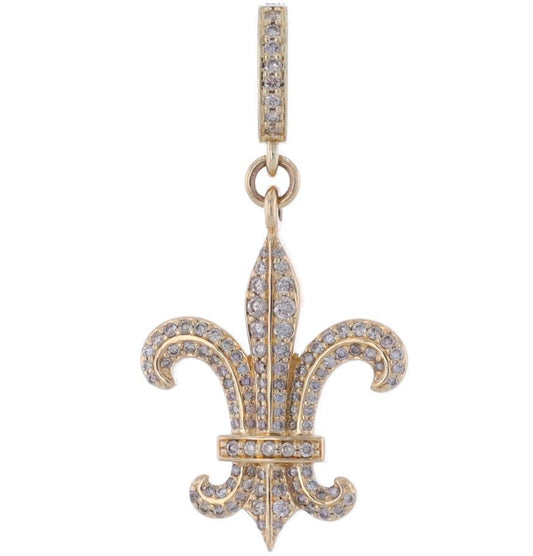 Fleur-De-Lis Pave Diamond Pendant