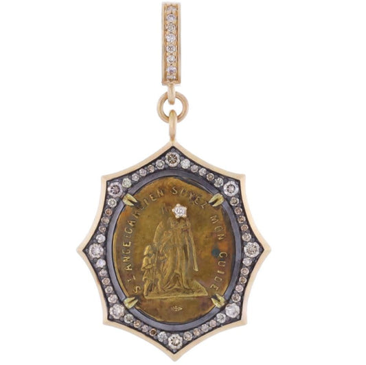 Antique Guardian Angel 14k:2.83g dia:.645tcw