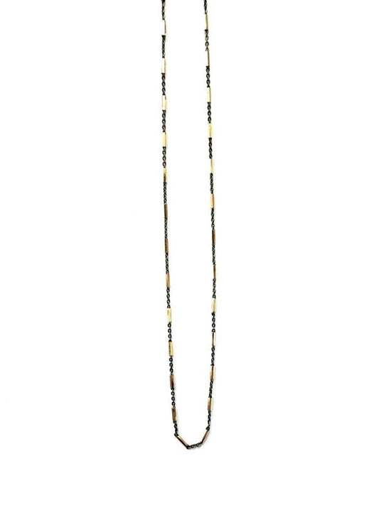Cairo Black + Gold Sterling Silver Chain Necklace