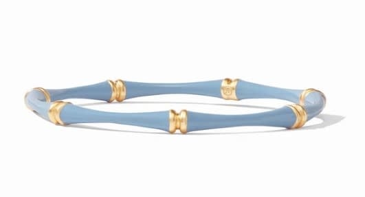 Bamboo Bangle-Chalcedony Blue Enamel-M