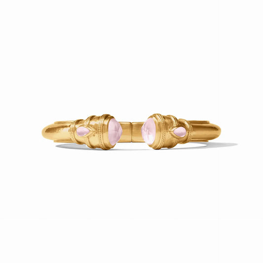 Cannes Demi Hinge Gold Cuff Bracelet | Iridescent Rose