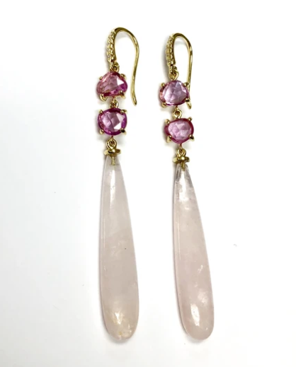 Sapphire and Morganite Earrings