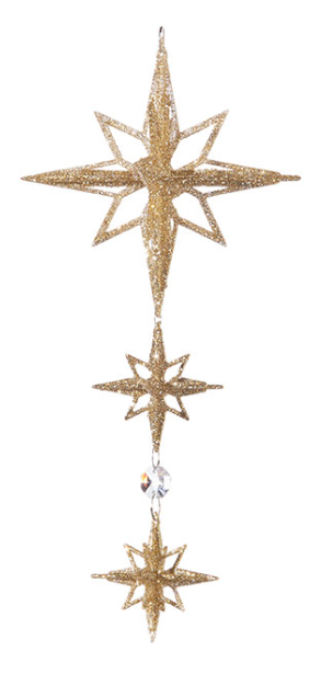 3 Star Drop Ornament 8.5"
