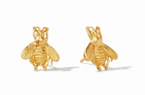Bee Gold Stud Earrings | .75in