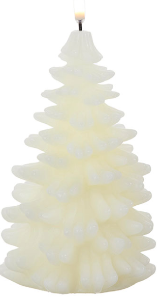 Ivory Christmas Tree Candle | 4.25 x 8in