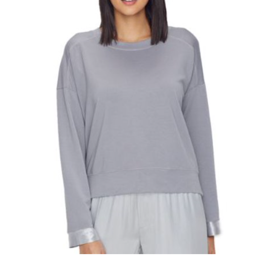 Izzy French Terry Satin Cuff Sweatshirt