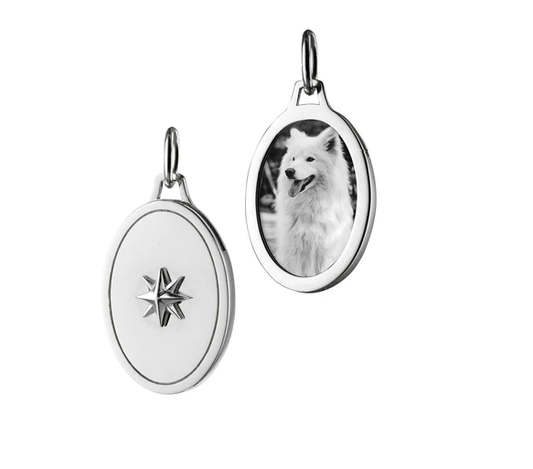 Oval Star Half Locket Silver
