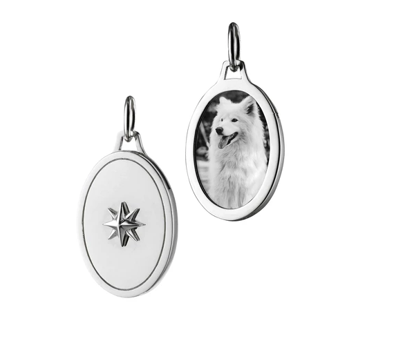 Oval Star Half Locket Silver