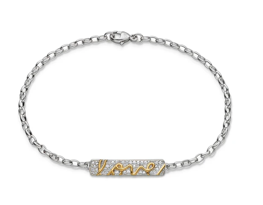 “Love" Posey Bracelet With Sapphires