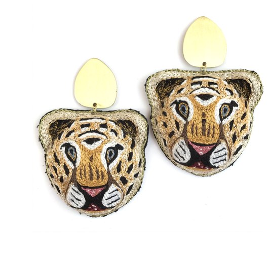 Tiger Matte Gold Post Earrings
