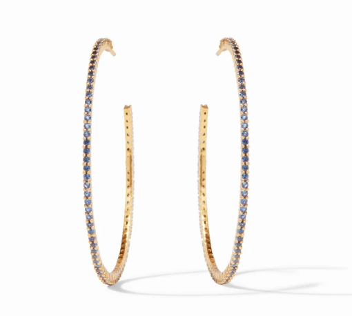 XL Sapphire Blue Paris Hoops
