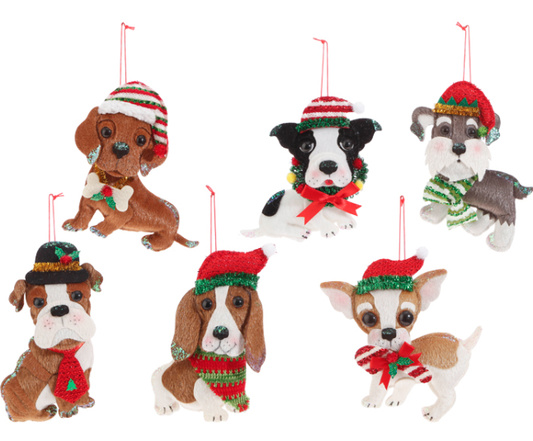 Dog Felt Ornament 7.25"