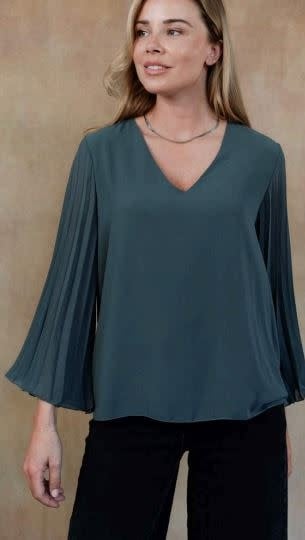 Vittoria Italian Silk Top | Dark Grey