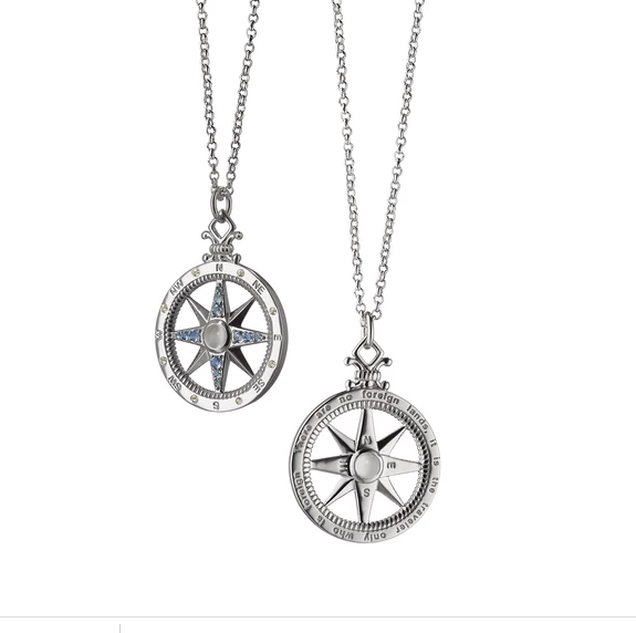 Global Compass Charm Necklace