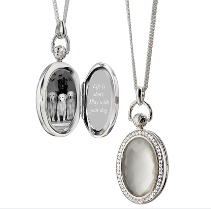 Oval Pocket Watch Locket Necklace