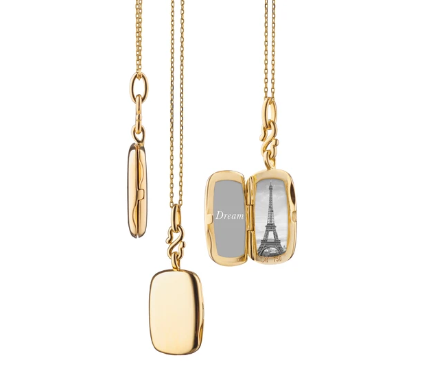 Slim "Britt" Rectangle Locket Necklace