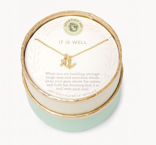 It Is Well Anchor Necklace | 18in