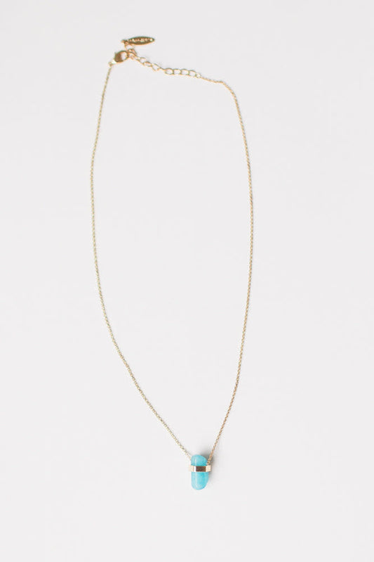 Cassie Aqua Stone Necklace 16"