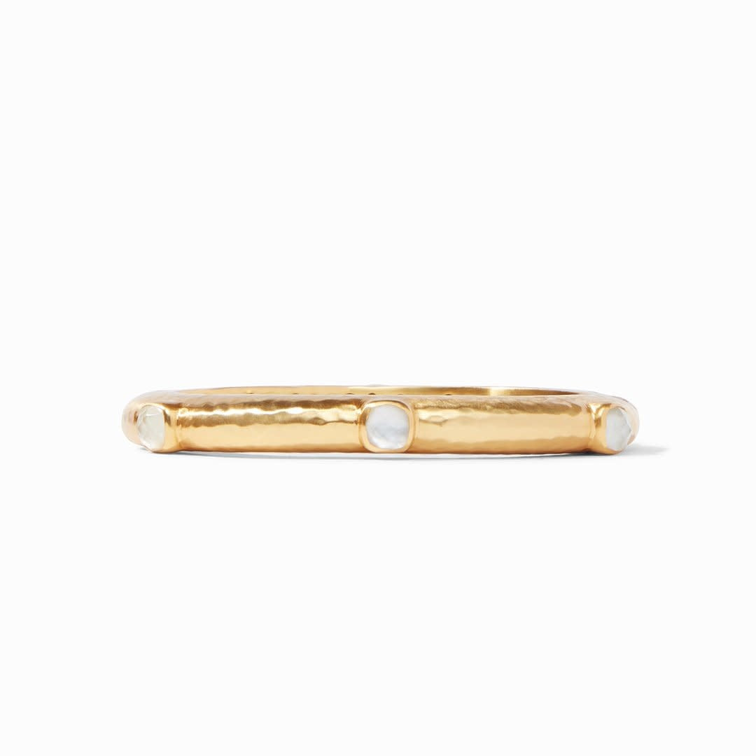 Catalina Hinge Bangle Gold Iridescent Clear Crystal