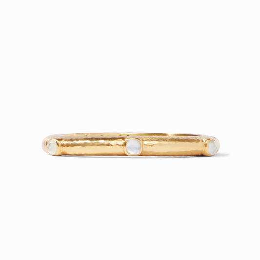 Catalina Hinge Bangle Gold Iridescent Clear Crystal