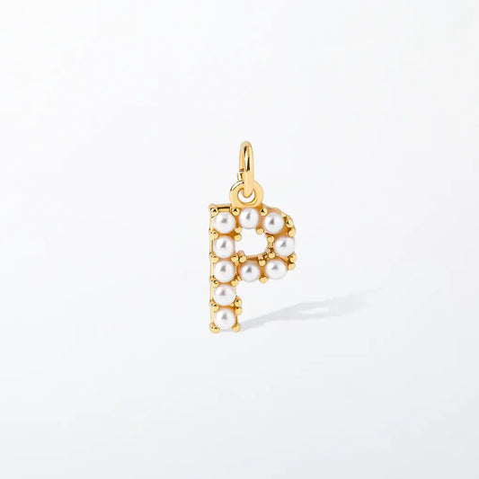 Pearl Initial Charm Pendant | P