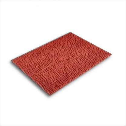 Placemat Rectangle Set of 6 | Exotic Crocodile Red