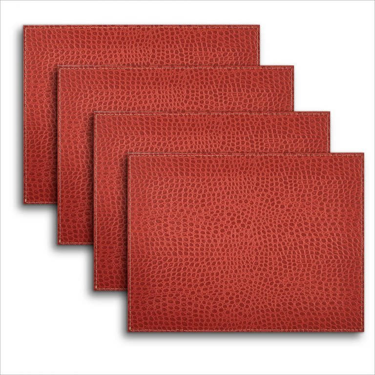 Placemat Rectangle Set of 6 | Exotic Crocodile Red