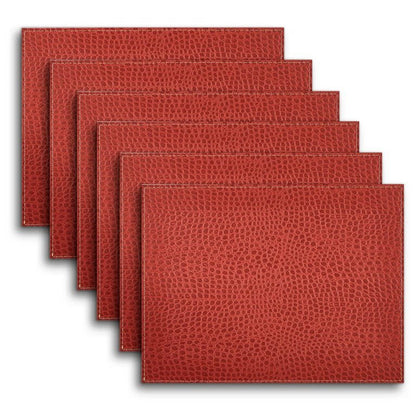 Placemat Rectangle Set of 6 | Exotic Crocodile Red