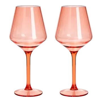 Acrylic Stemmed Wine Glass | Orange 15oz