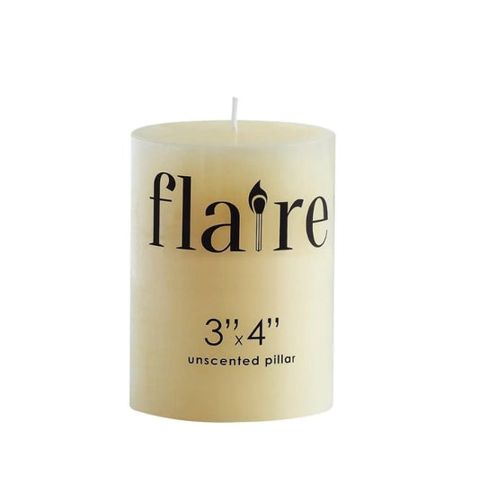 3"X4" Unscented Pillar Candle