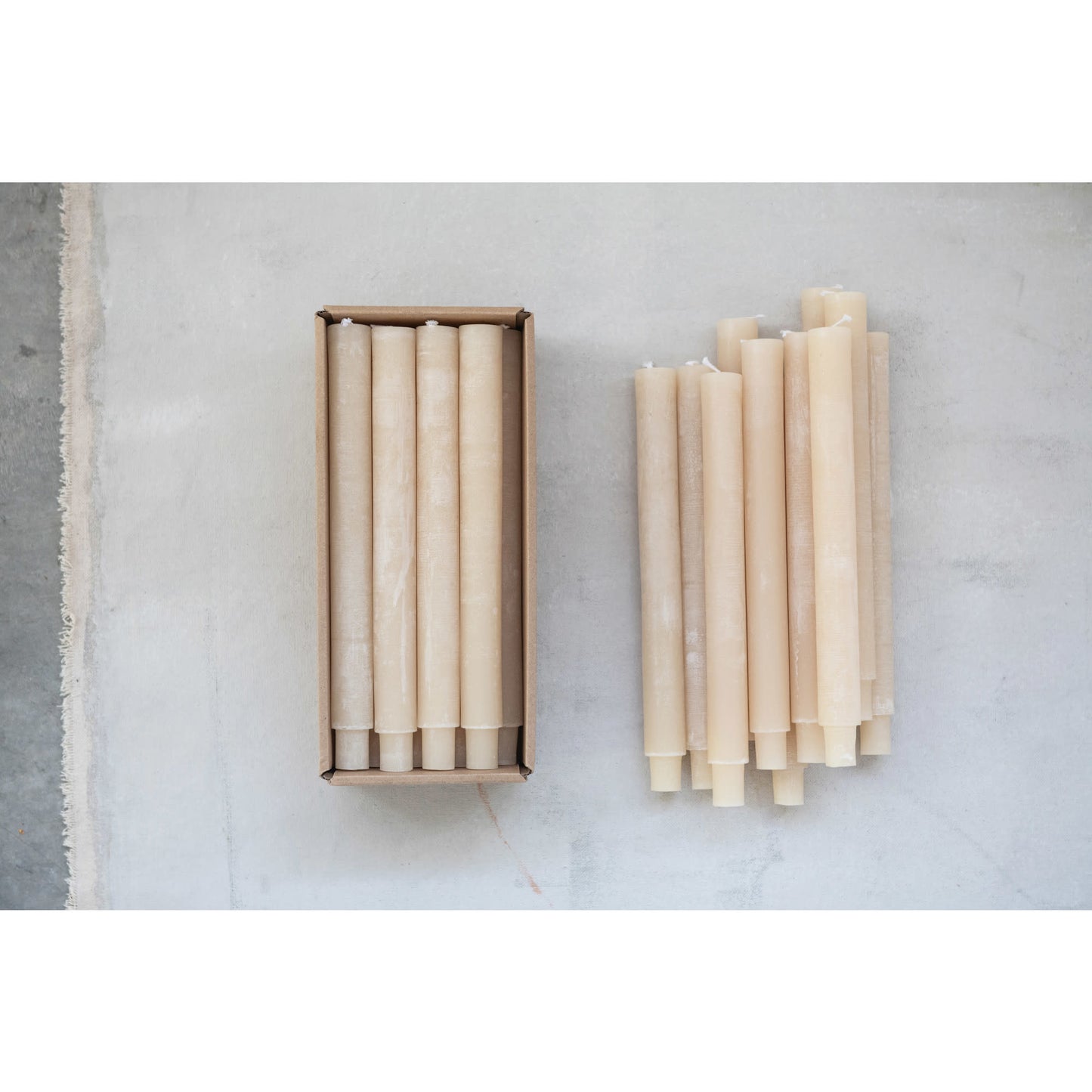 Unscented Cream Taper Candles, Set of 12