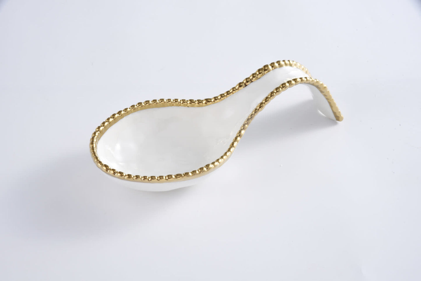 Porcelain + Gold Spoon Rest | 10in