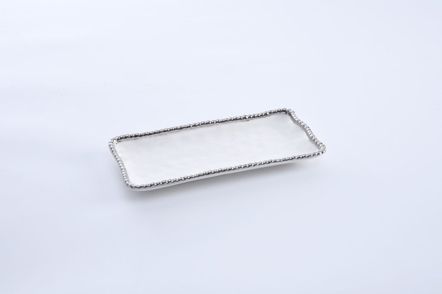 Small Rectangular Tray | White + Silver