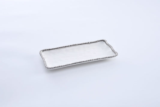 Small Rectangular Tray | White + Silver