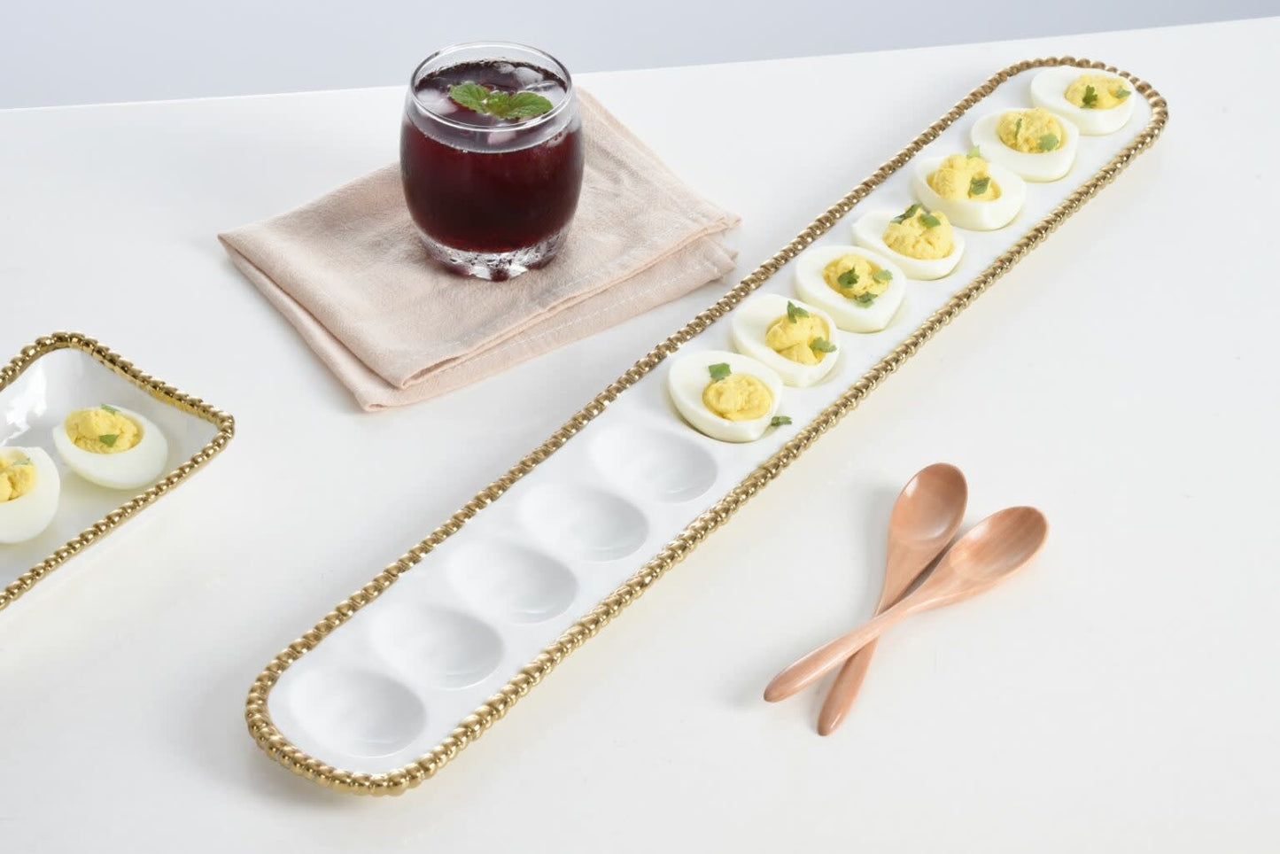 Deviled Egg Tray | White + Gold