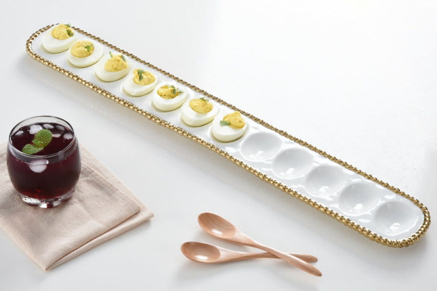 Deviled Egg Tray | White + Gold