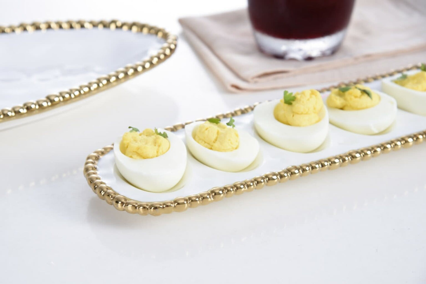 Deviled Egg Tray | White + Gold