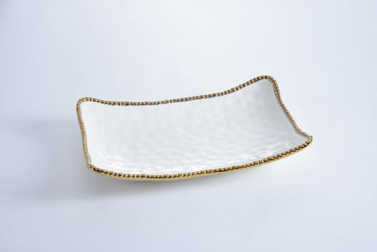 Rectangular Serving Piece | White + Gold
