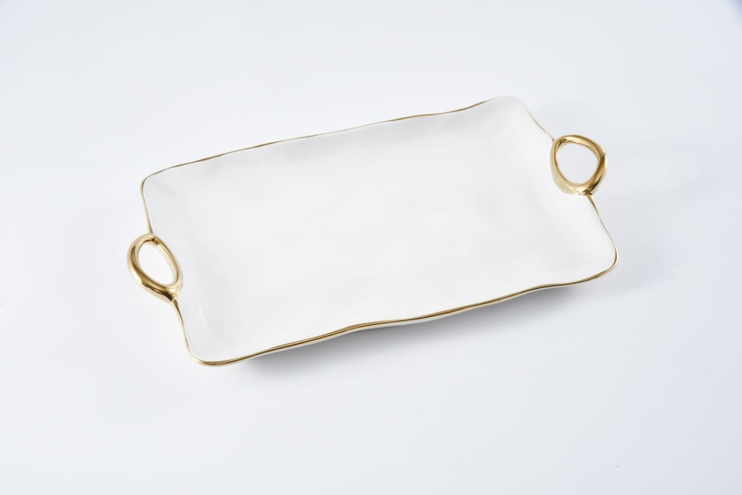 Large Platter | White + Gold