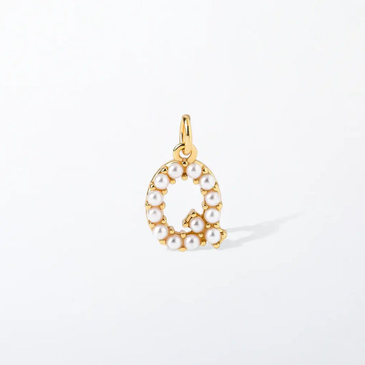 Pearl Initial Charm Pendant | Q