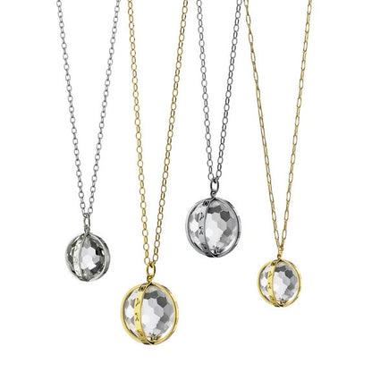 Silver Carpe Diem Crystal Necklace 30"