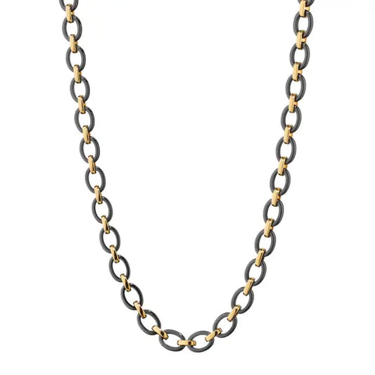 Audrey Black Ceramic Link Necklace | 18in