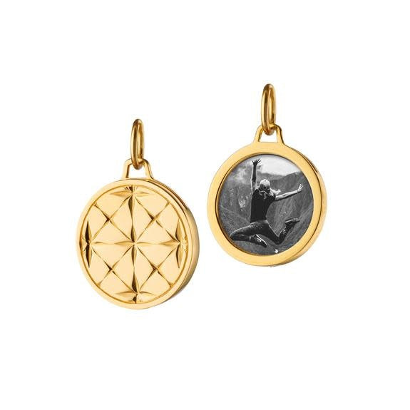 Round Mosaic Half Locket Gold