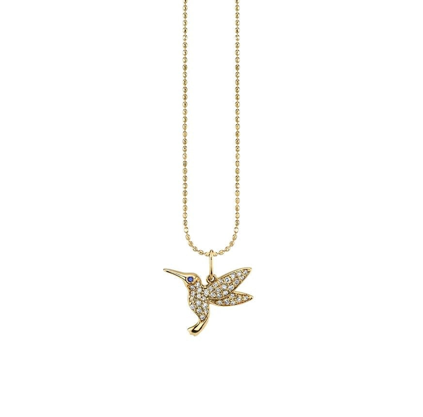 Hummingbird Charm + Tiffany Light Chain Necklace | 18in