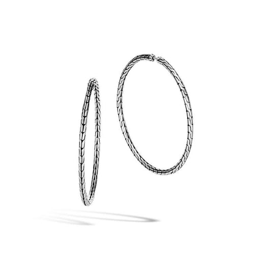Classic Chain Silver Large Hoops