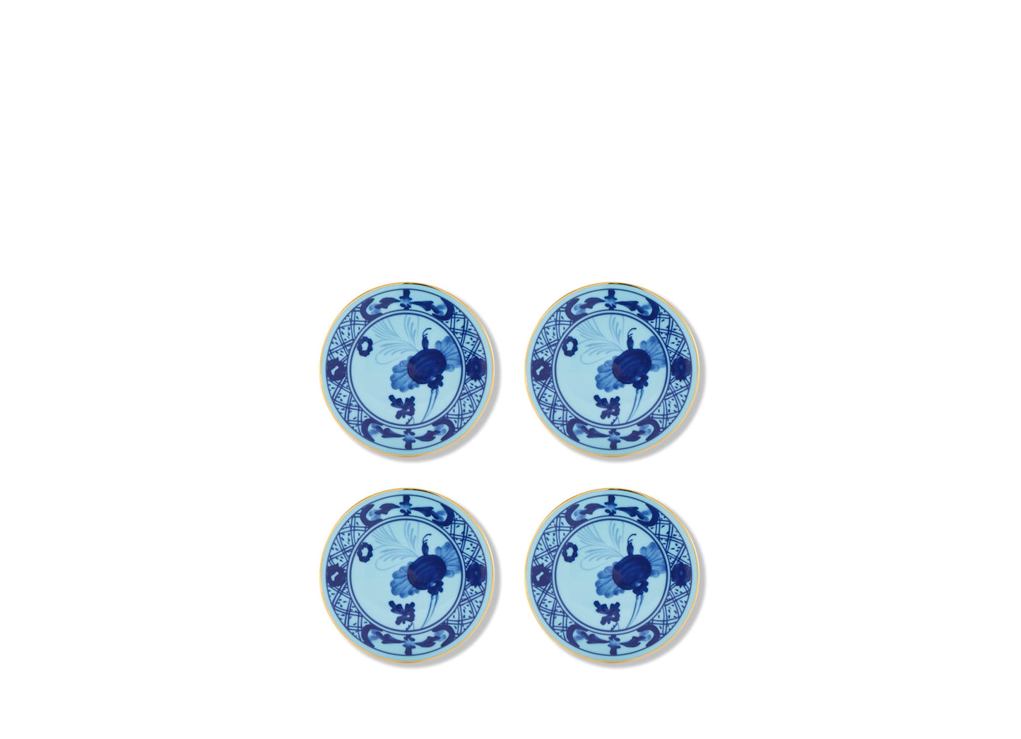 Ginori 1735 Oriente Italiano Coasters Set of 4 | 3.75in Iris