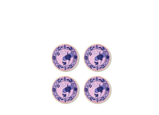 Ginori 1735 Oriente Italiano Coasters Set of 4 | 3.75in Azalea