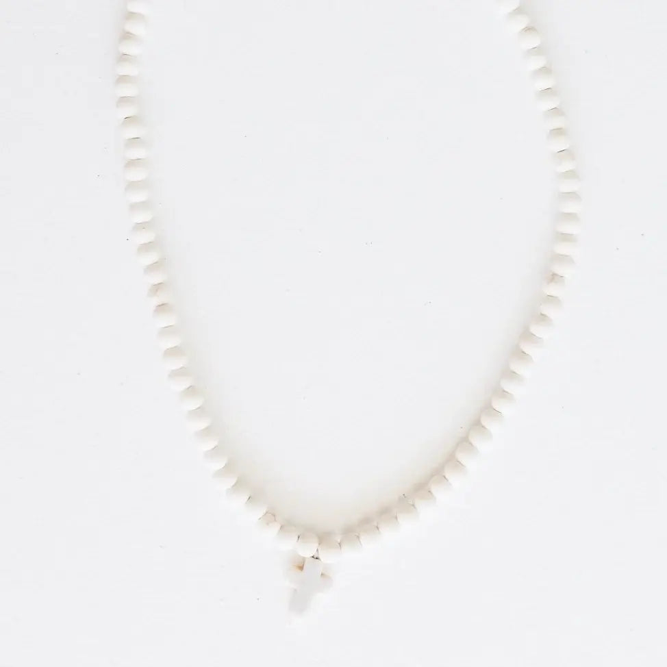 Collins Creamy Beaded Necklace 18.5"