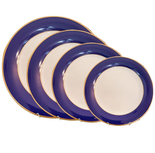 Colorsheen Ultra-White Gold Salad Plate | 8.25in Navy